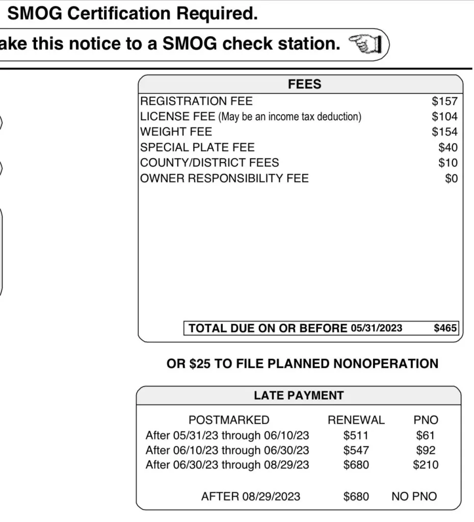 How Much is Vehicle Registration in California