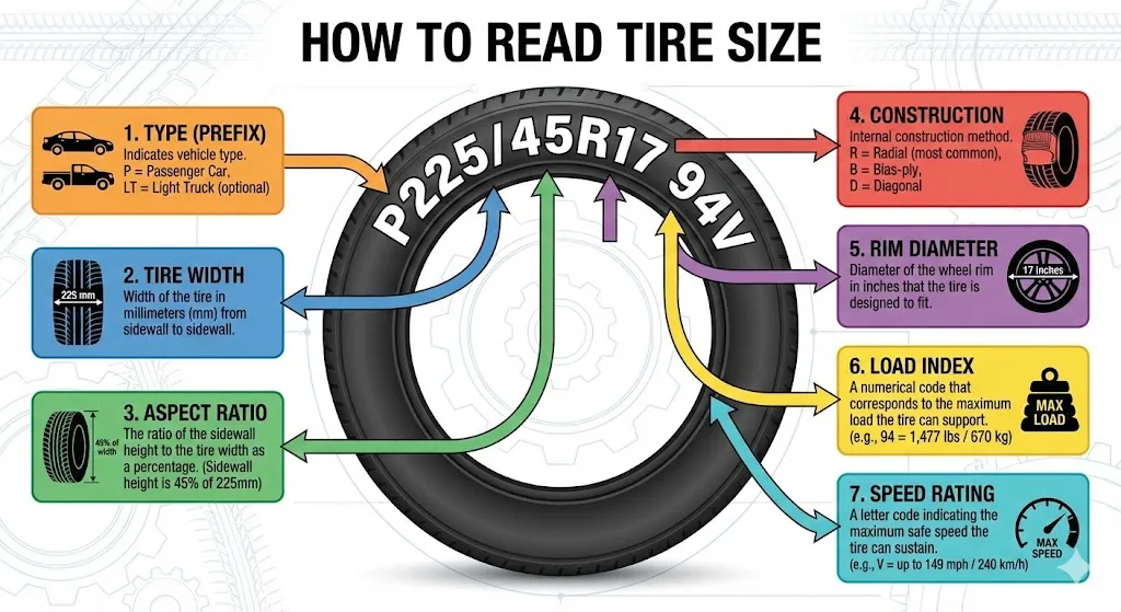 How to Read Tire Size  Mechanic Guide